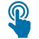 Feature blau Hand blau