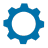 Feature blau Zahnrad