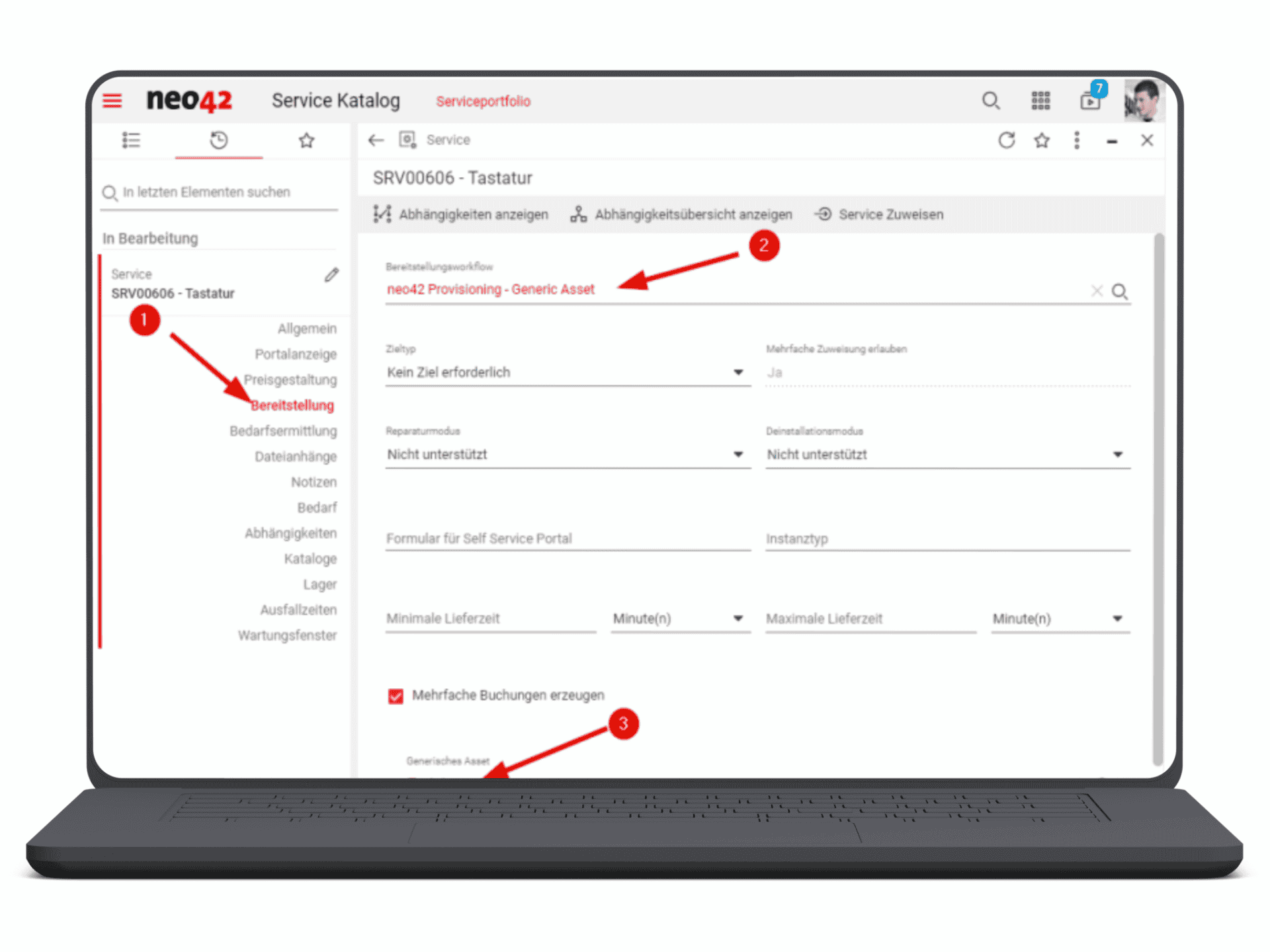 Mockup GenericAssets Service Management Depot