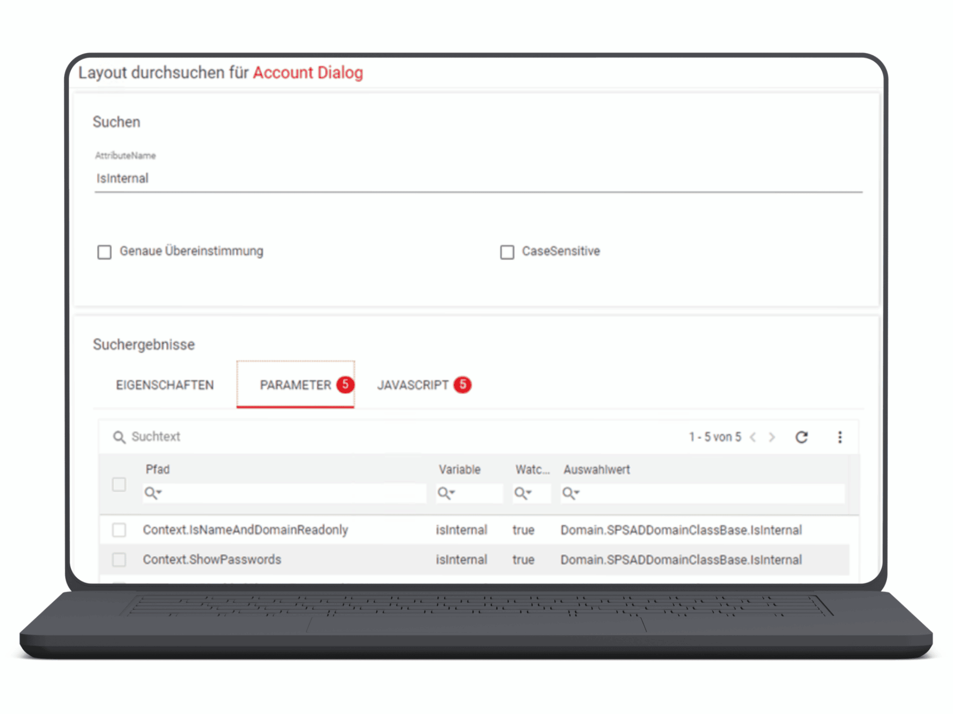 Mockup LayoutSearch Service Management Depot