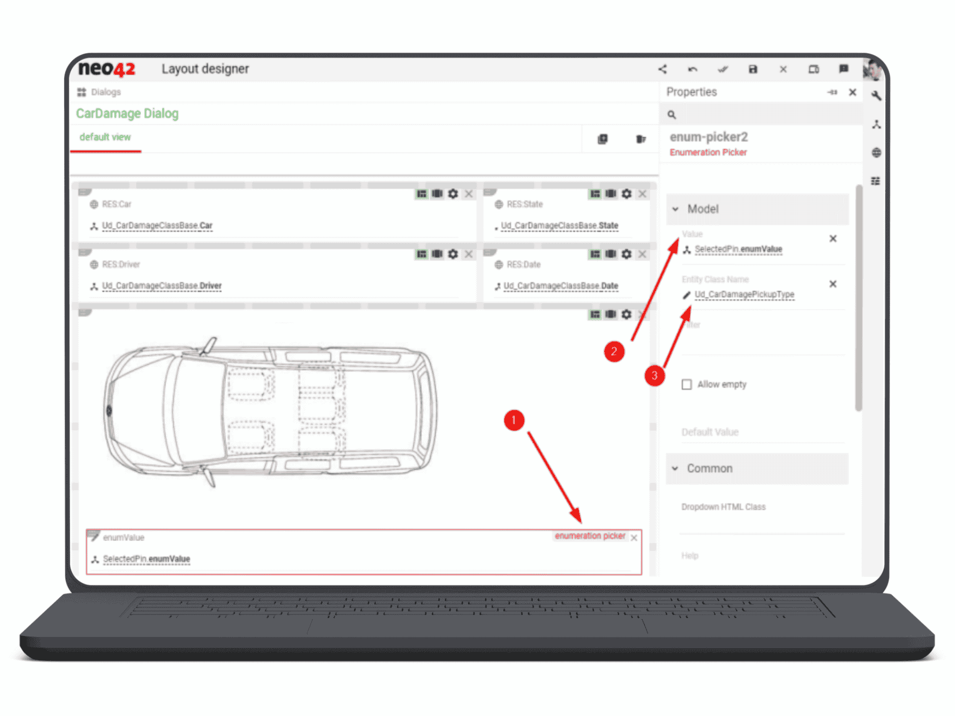 Mockup LocatorControl Service management Depot