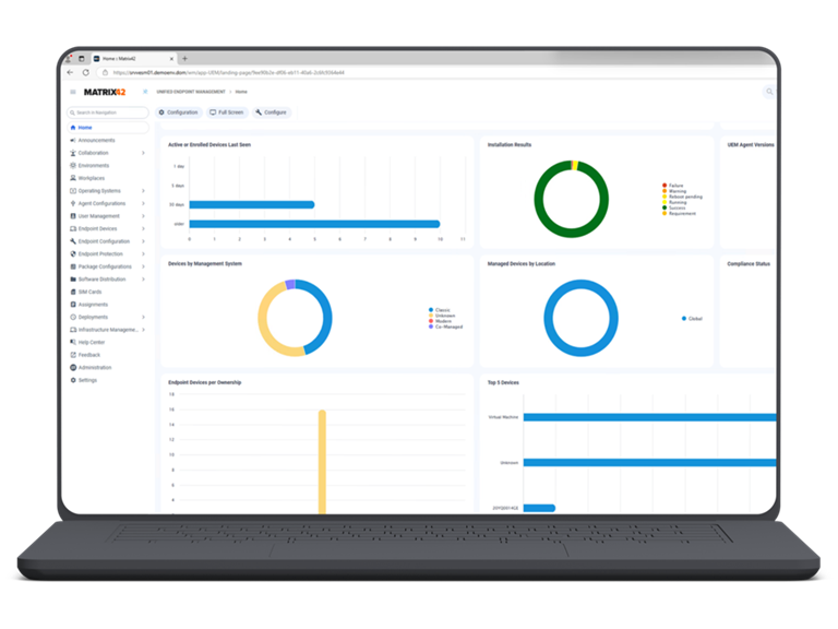 Mockup Matrix42 UEM Empirum neue Console