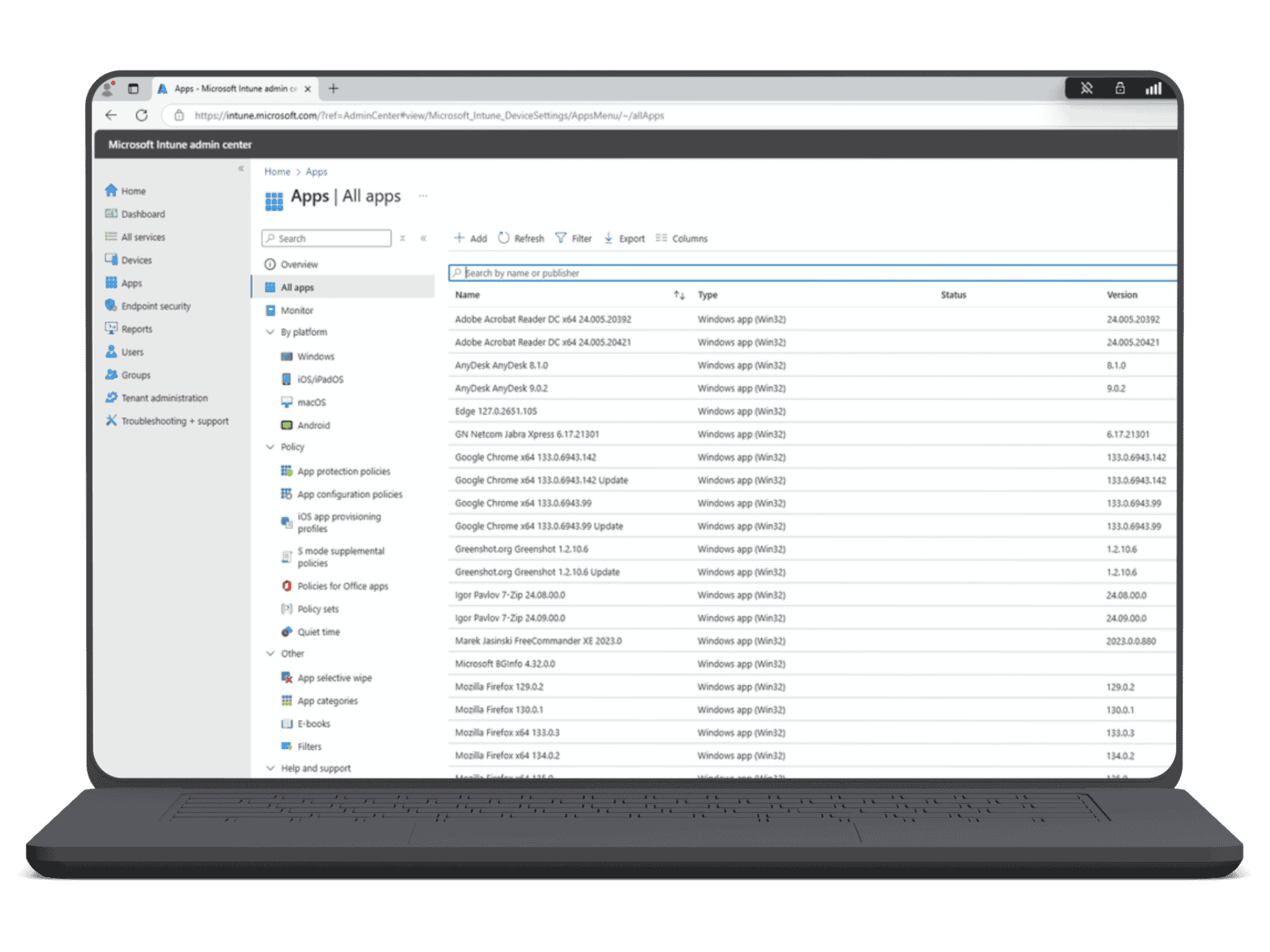 Mockup Microsoft Intune Dashboard1