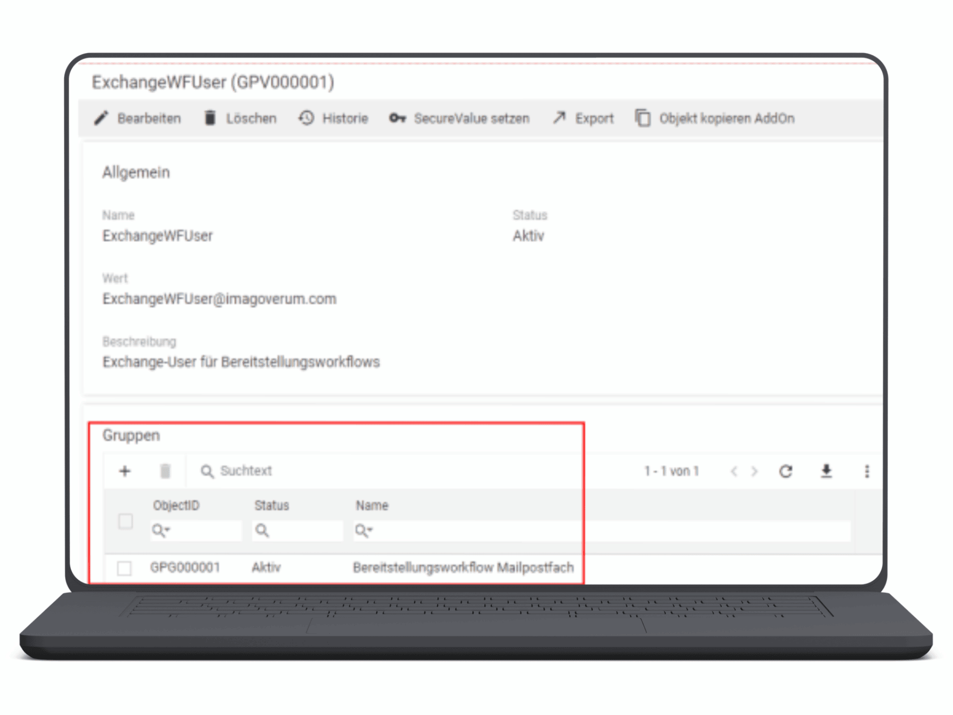 Mockup Neo42 GlobalParameterFramework Service Management Depot