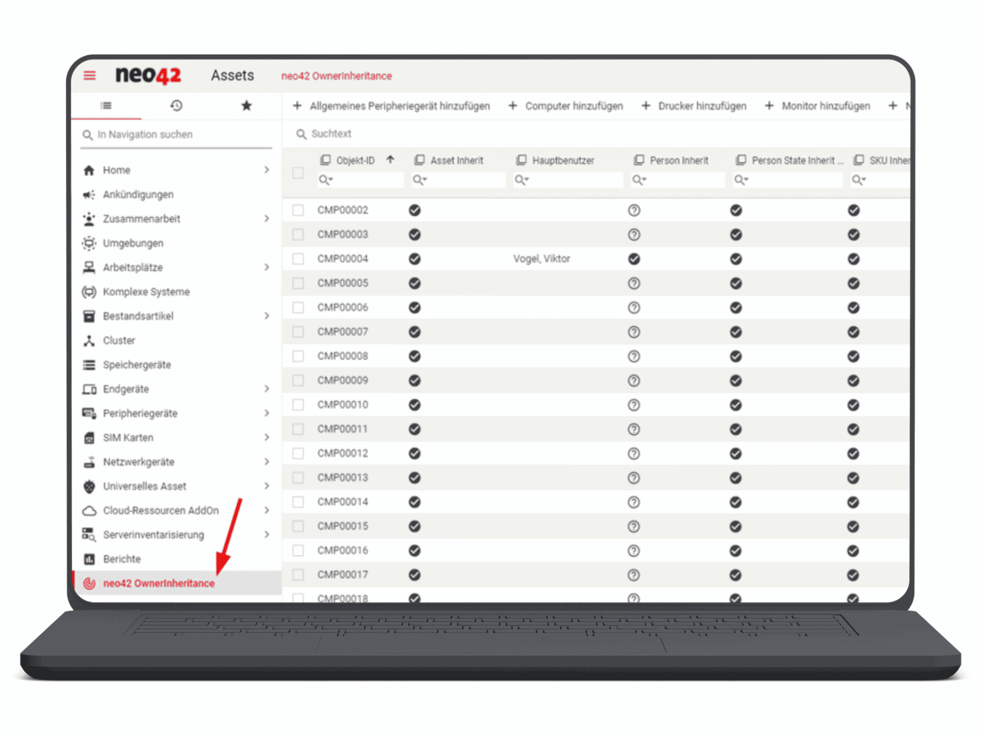 Mockup OwnerInheritance Service Management Depot