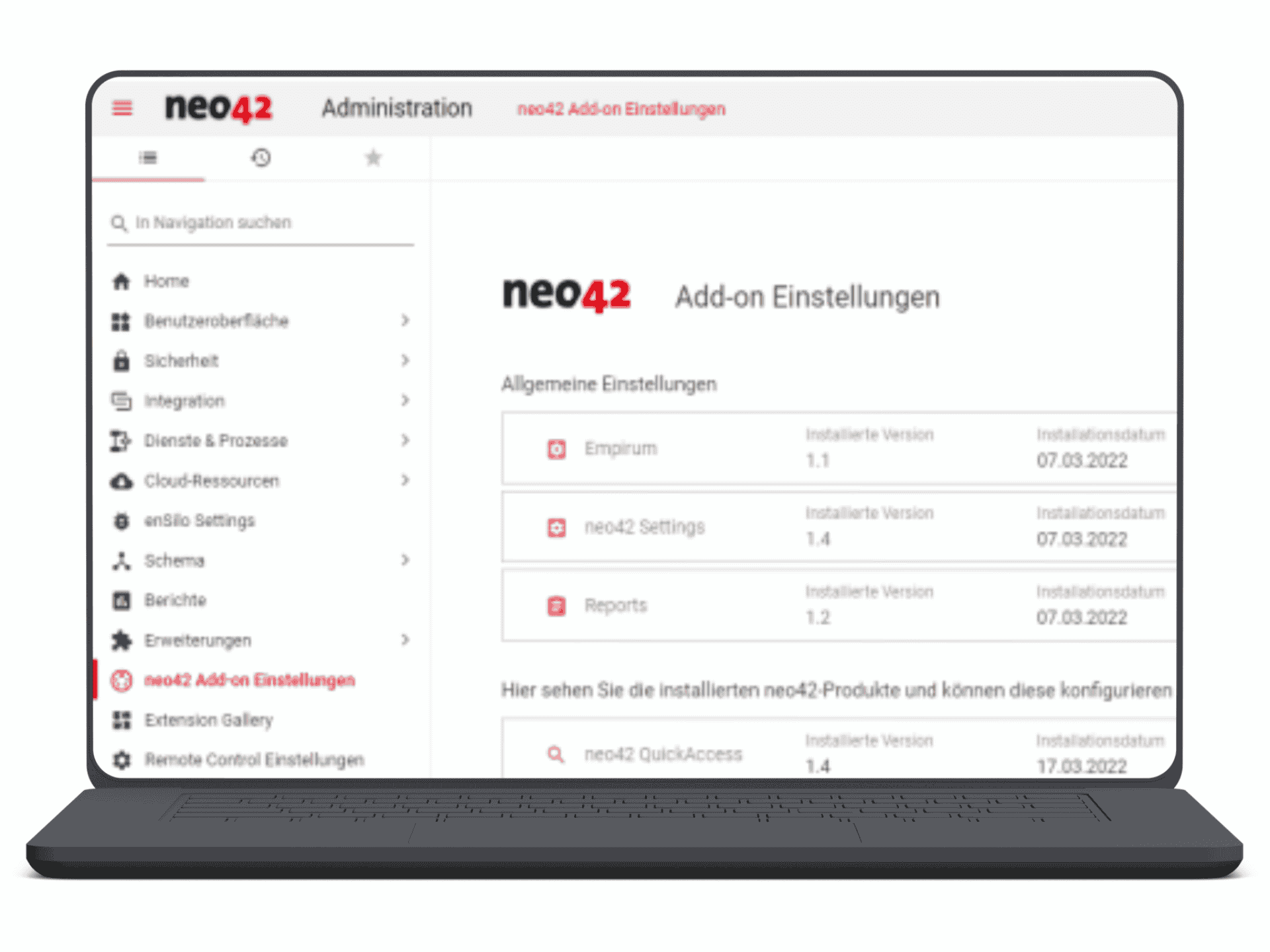 Mockup QuickAccess Service Management Depot