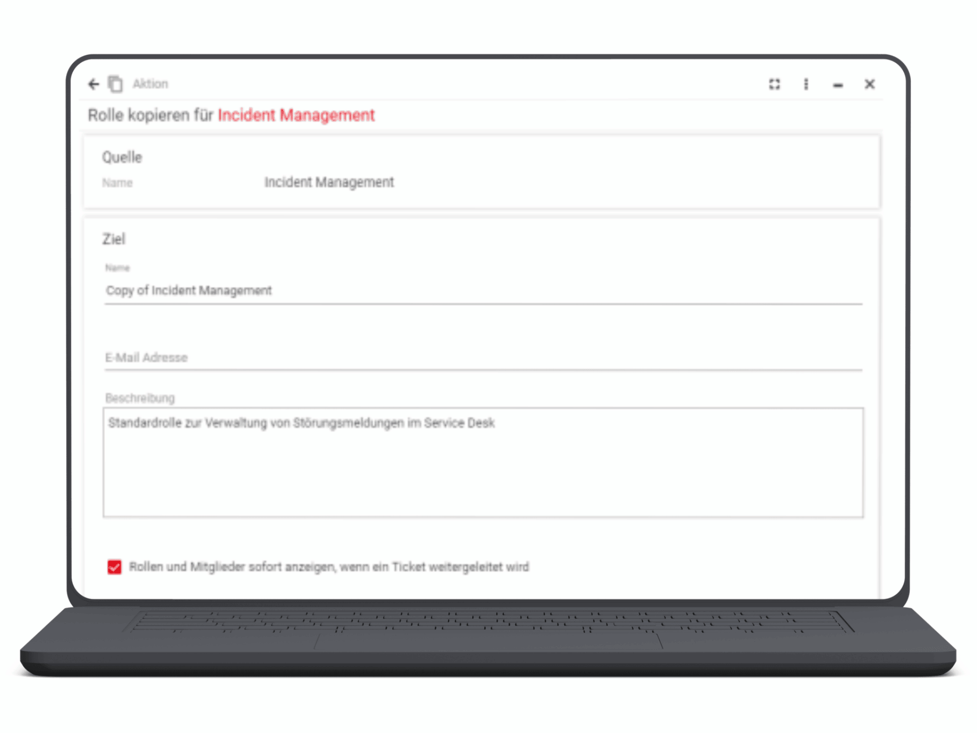 Mockup RoleCopy Service Management Depot