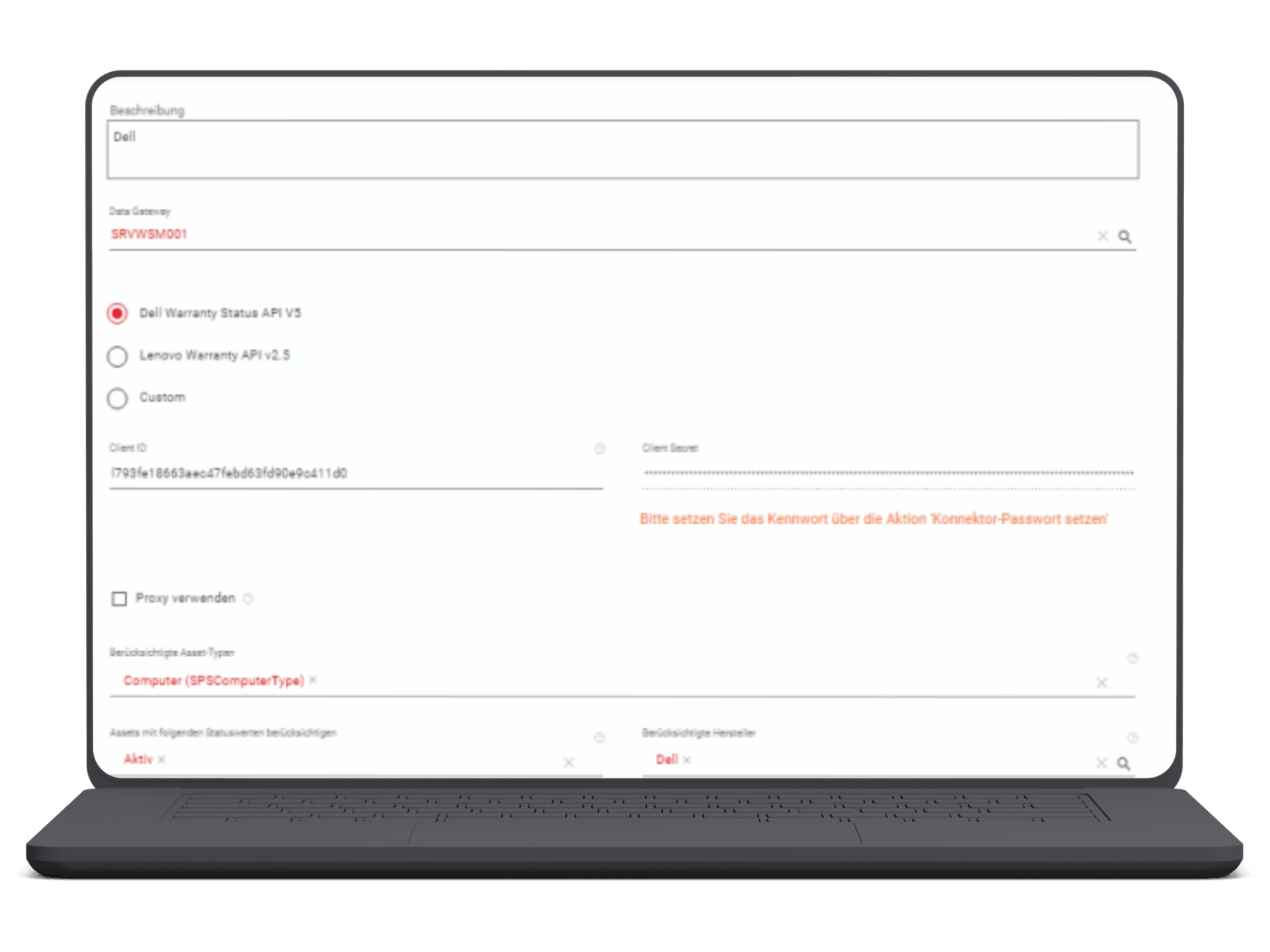 Mockup Warranty Connector Service Management Depot