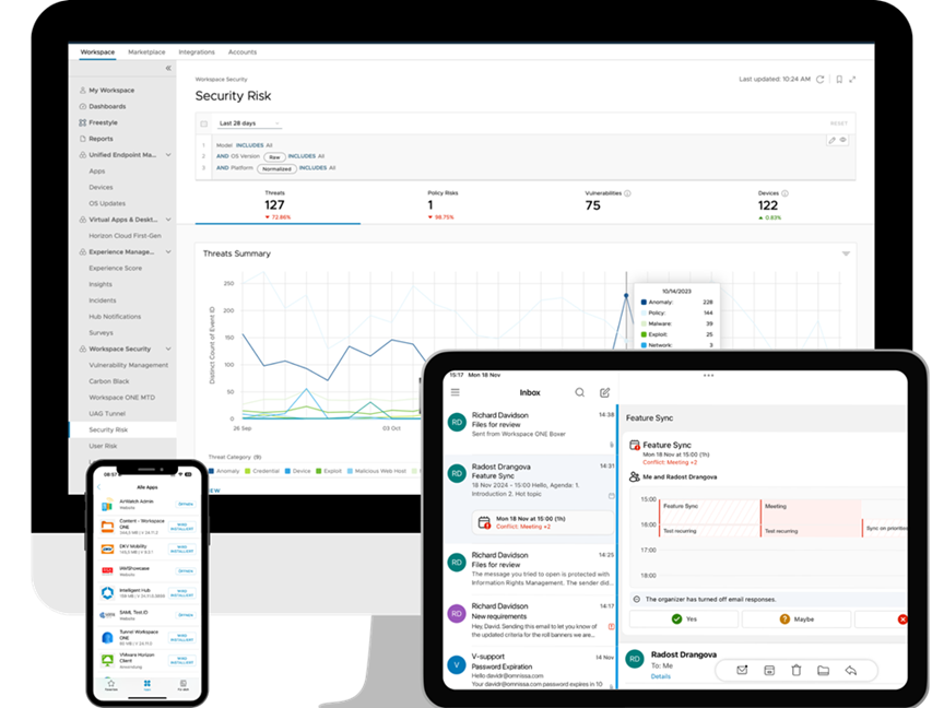 Mockup Workspace One webseite homepage