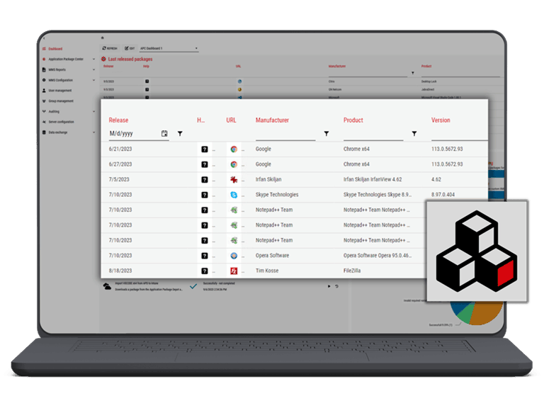 Mockup neo42 Application Package Depot Dashboard2